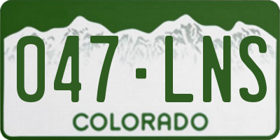 CO license plate 047LNS