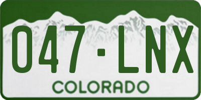 CO license plate 047LNX