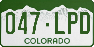 CO license plate 047LPD