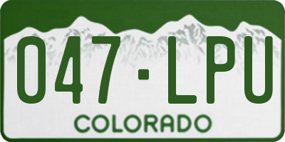 CO license plate 047LPU