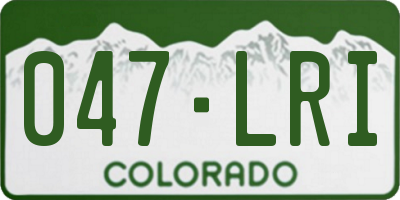 CO license plate 047LRI