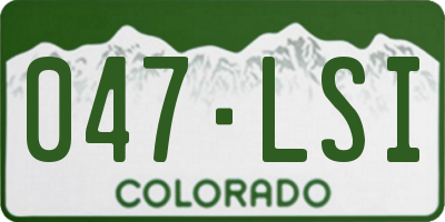 CO license plate 047LSI