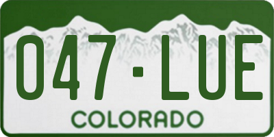 CO license plate 047LUE