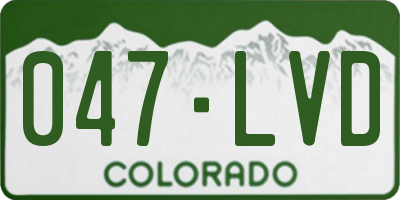 CO license plate 047LVD