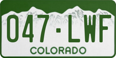 CO license plate 047LWF