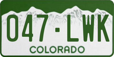 CO license plate 047LWK