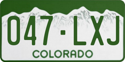 CO license plate 047LXJ