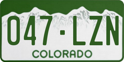 CO license plate 047LZN
