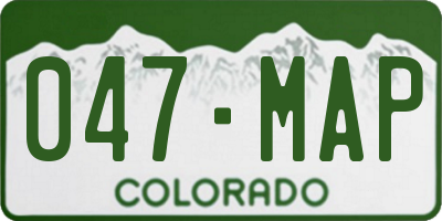 CO license plate 047MAP
