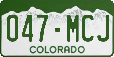 CO license plate 047MCJ