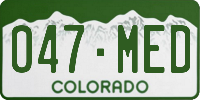 CO license plate 047MED