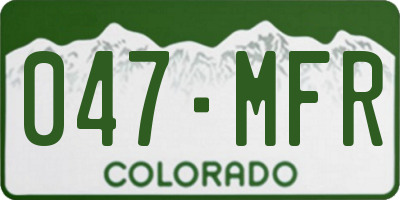 CO license plate 047MFR