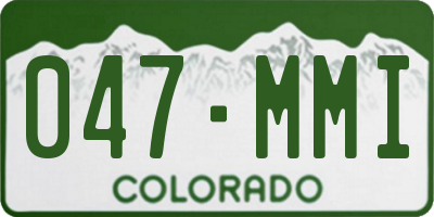 CO license plate 047MMI