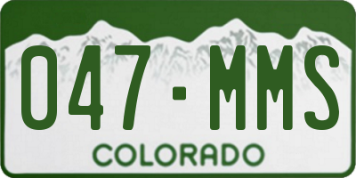 CO license plate 047MMS