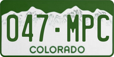 CO license plate 047MPC