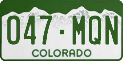 CO license plate 047MQN