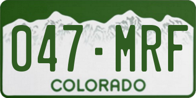 CO license plate 047MRF