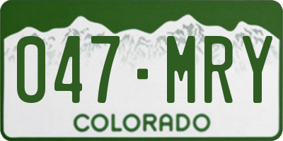 CO license plate 047MRY
