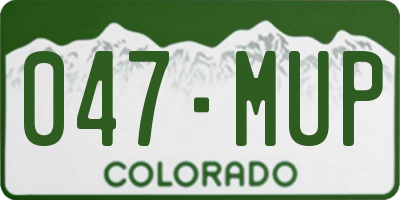 CO license plate 047MUP