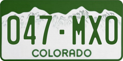 CO license plate 047MXO