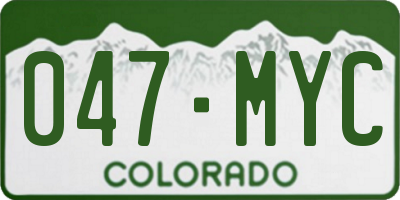 CO license plate 047MYC