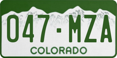 CO license plate 047MZA
