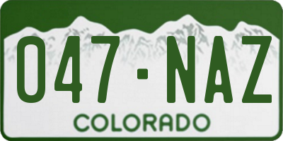 CO license plate 047NAZ