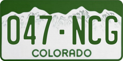 CO license plate 047NCG