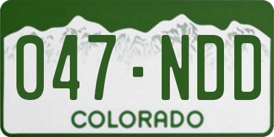 CO license plate 047NDD