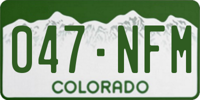 CO license plate 047NFM