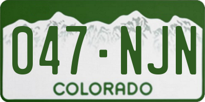 CO license plate 047NJN