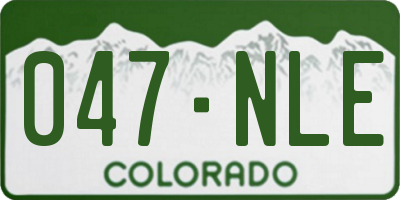 CO license plate 047NLE