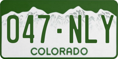 CO license plate 047NLY
