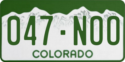 CO license plate 047NOO