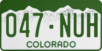 CO license plate 047NUH
