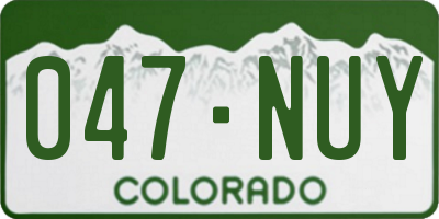 CO license plate 047NUY