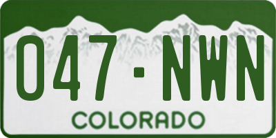 CO license plate 047NWN