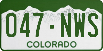 CO license plate 047NWS