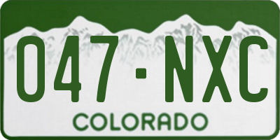 CO license plate 047NXC