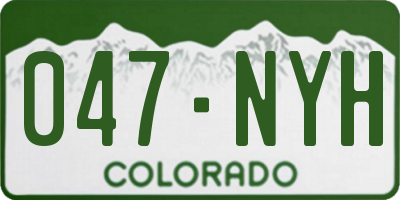 CO license plate 047NYH