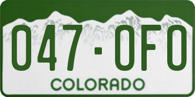 CO license plate 047OFO