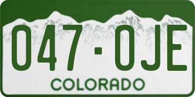 CO license plate 047OJE