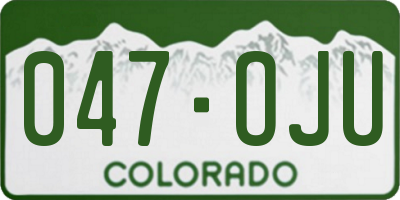 CO license plate 047OJU