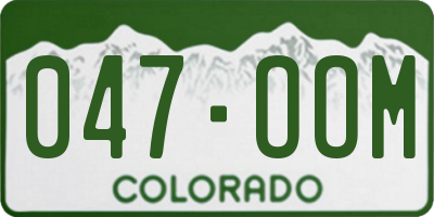CO license plate 047OOM