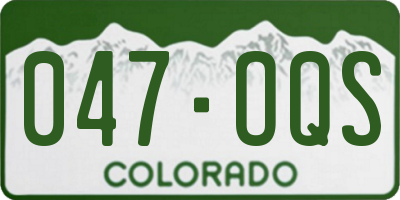 CO license plate 047OQS
