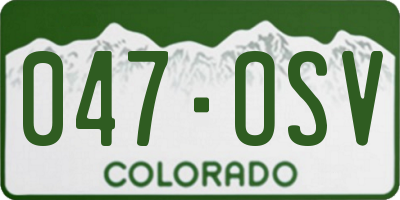 CO license plate 047OSV