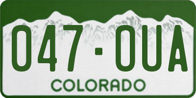 CO license plate 047OUA