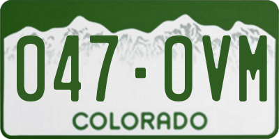 CO license plate 047OVM