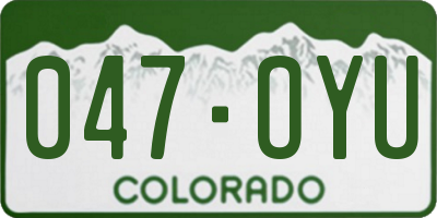 CO license plate 047OYU