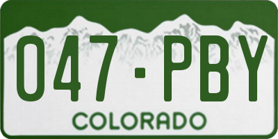 CO license plate 047PBY